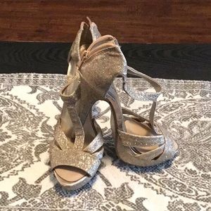 Beautiful gold platform sandal